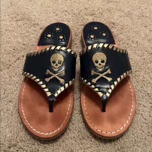Jack Rogers skull and cross bone sandals 5.5